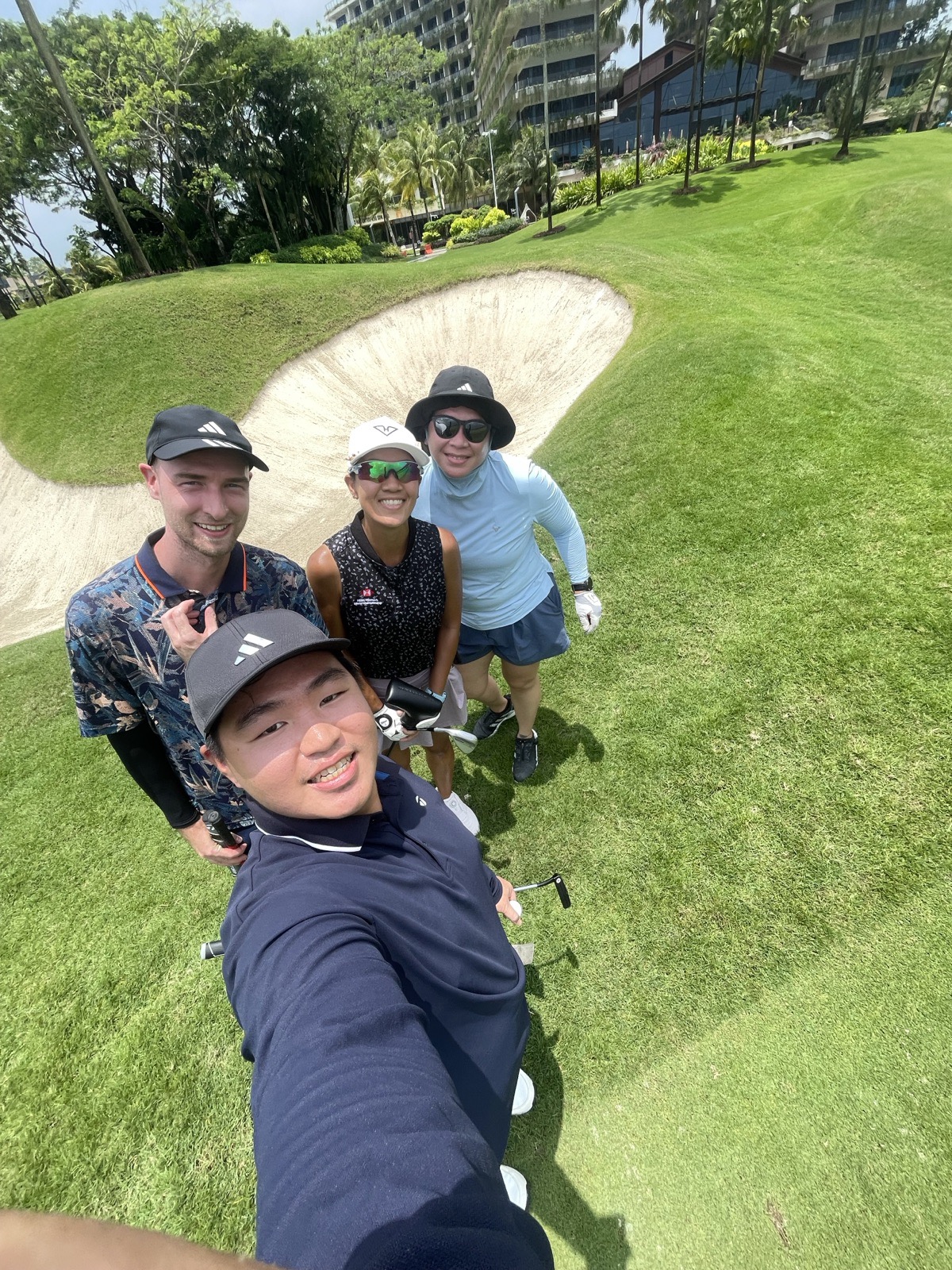 Flight selfie beside the bunker